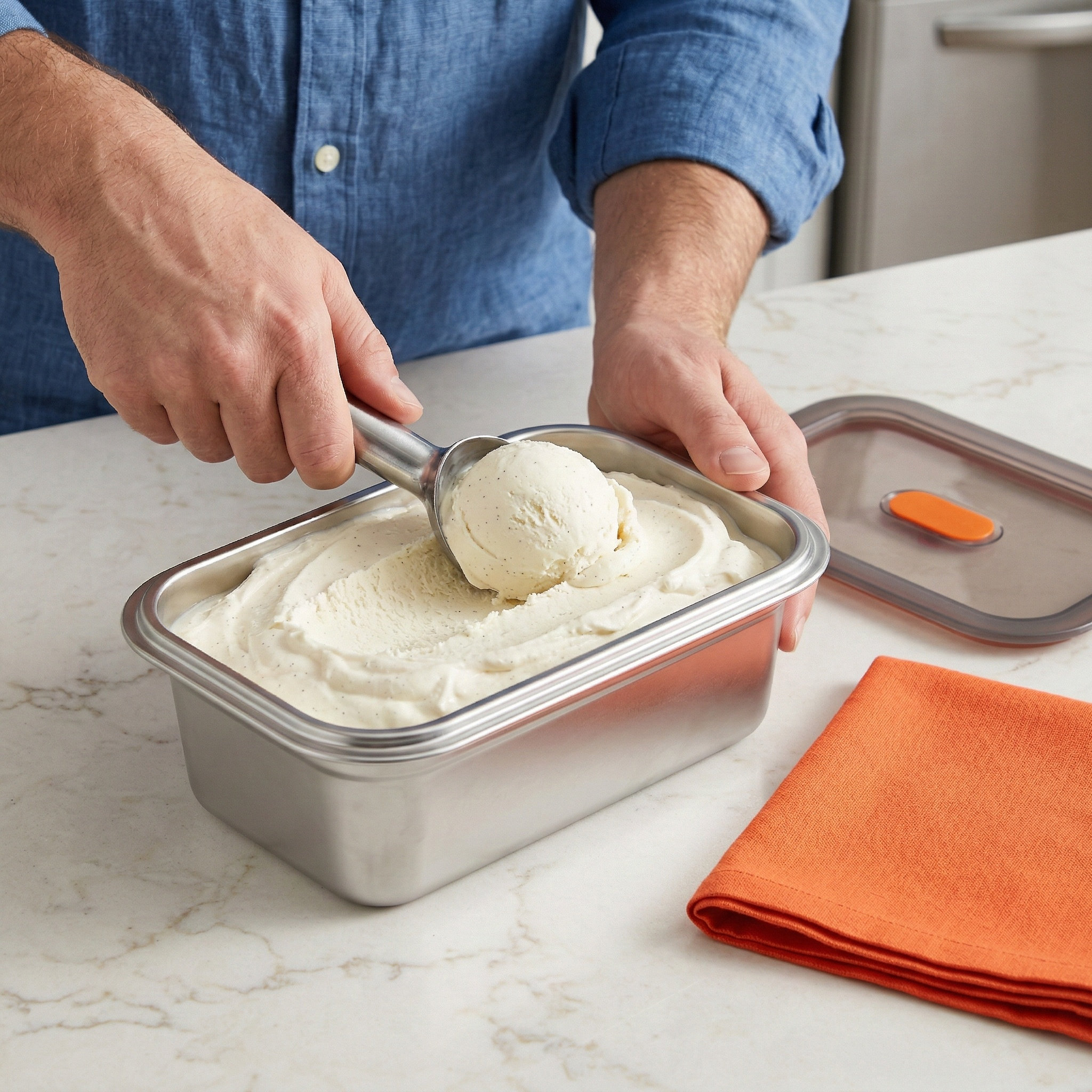Stainless Steel Ice Cream Stor - Homemade Food Snacks recensie en prijs