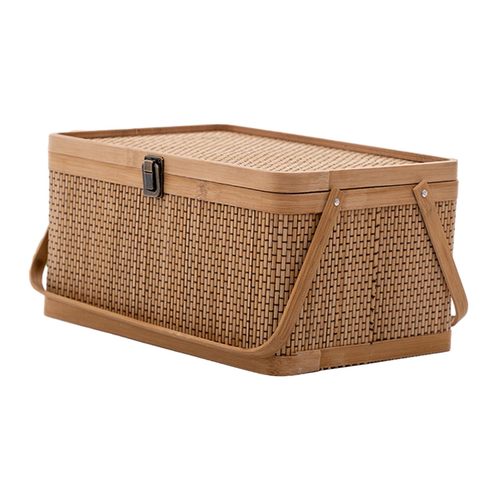 Handcrafted Bamboo Picnic Bask - Snacks Food Hamper Basket recensie en prijs