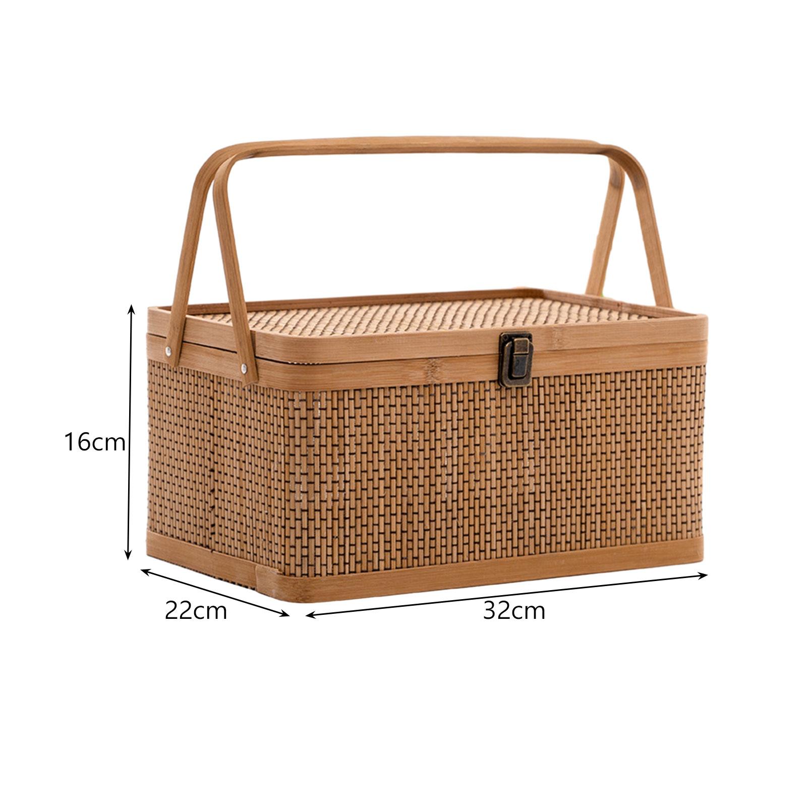 Handcrafted Bamboo Picnic Bask - Snacks Food Hamper Basket recensie en prijs