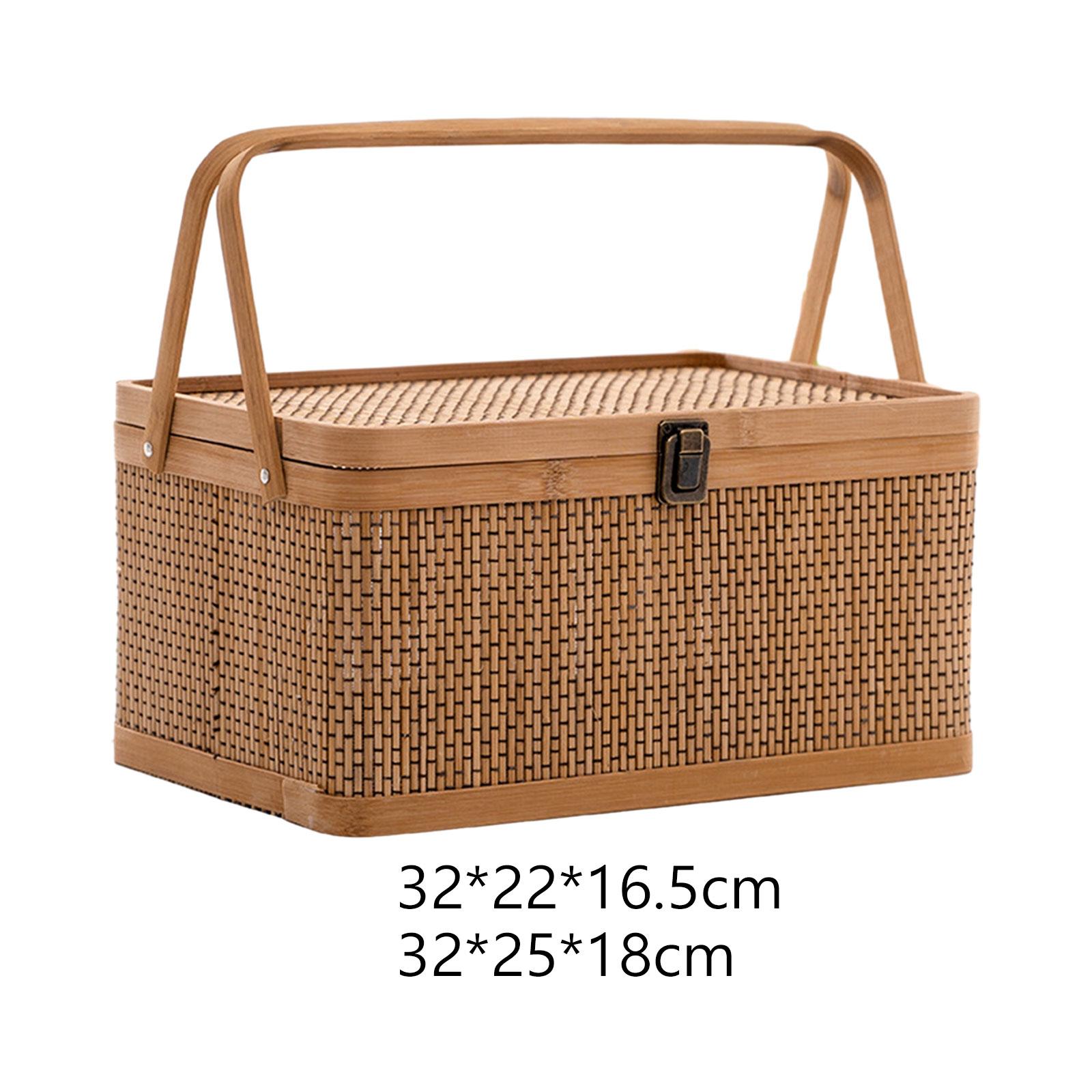 Handcrafted Bamboo Picnic Bask - Snacks Food Hamper Basket recensie en prijs