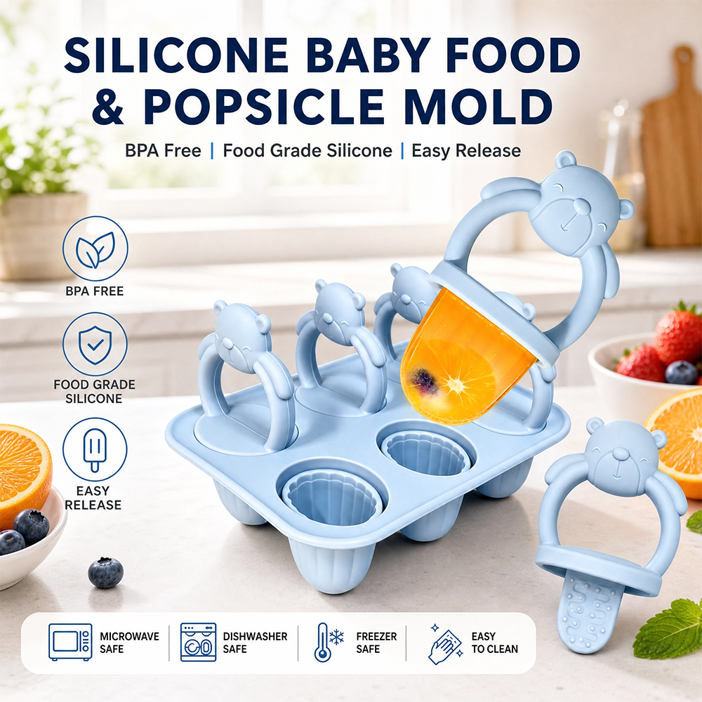6-compartment silicone bear po - Homemade Food Snacks recensie en prijs
