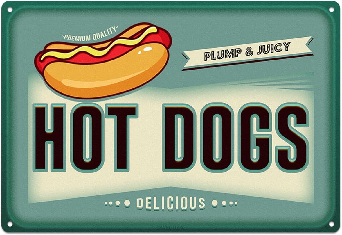 Funny Hot Dogs Metal Sign Retr - Food Snacks Corner recensie en prijs