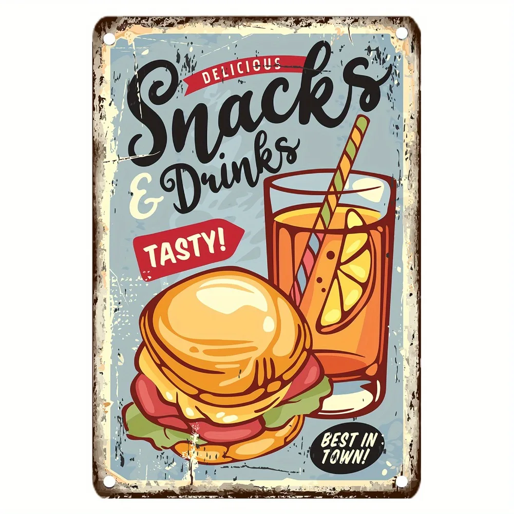 Vintage Food Metal Sign, 12x8  - Food Snacks Easy recensie en prijs