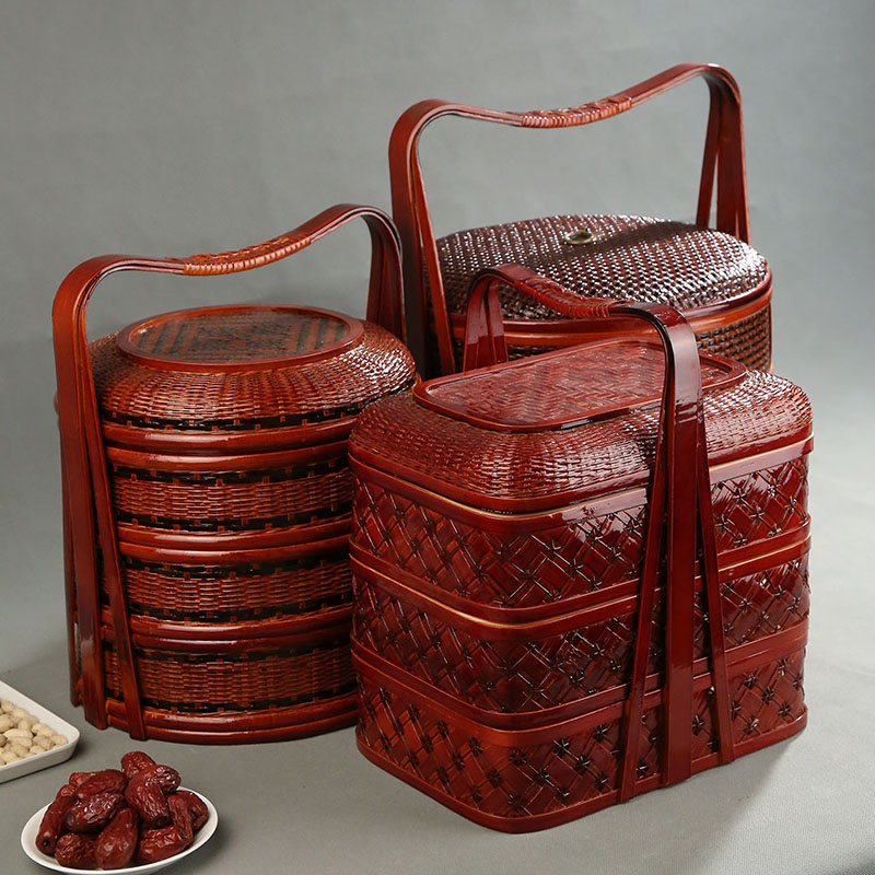 Bamboo Picnic Basket with Lid  - Snacks Food Hamper Basket recensie en prijs